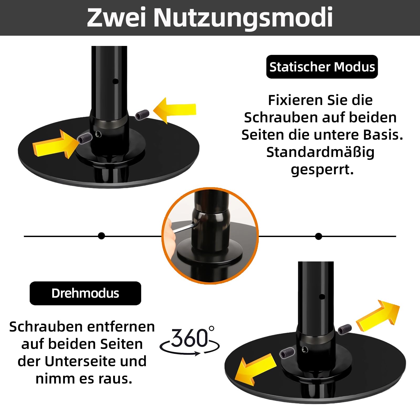 PRIOR FITNESS Pole Dance - Asta da ballo da 45 mm da 2,35 a 2,74 m, regolabile in altezza, 2 modalità: rotante/statica, portata fino a 200 kg, club, feste