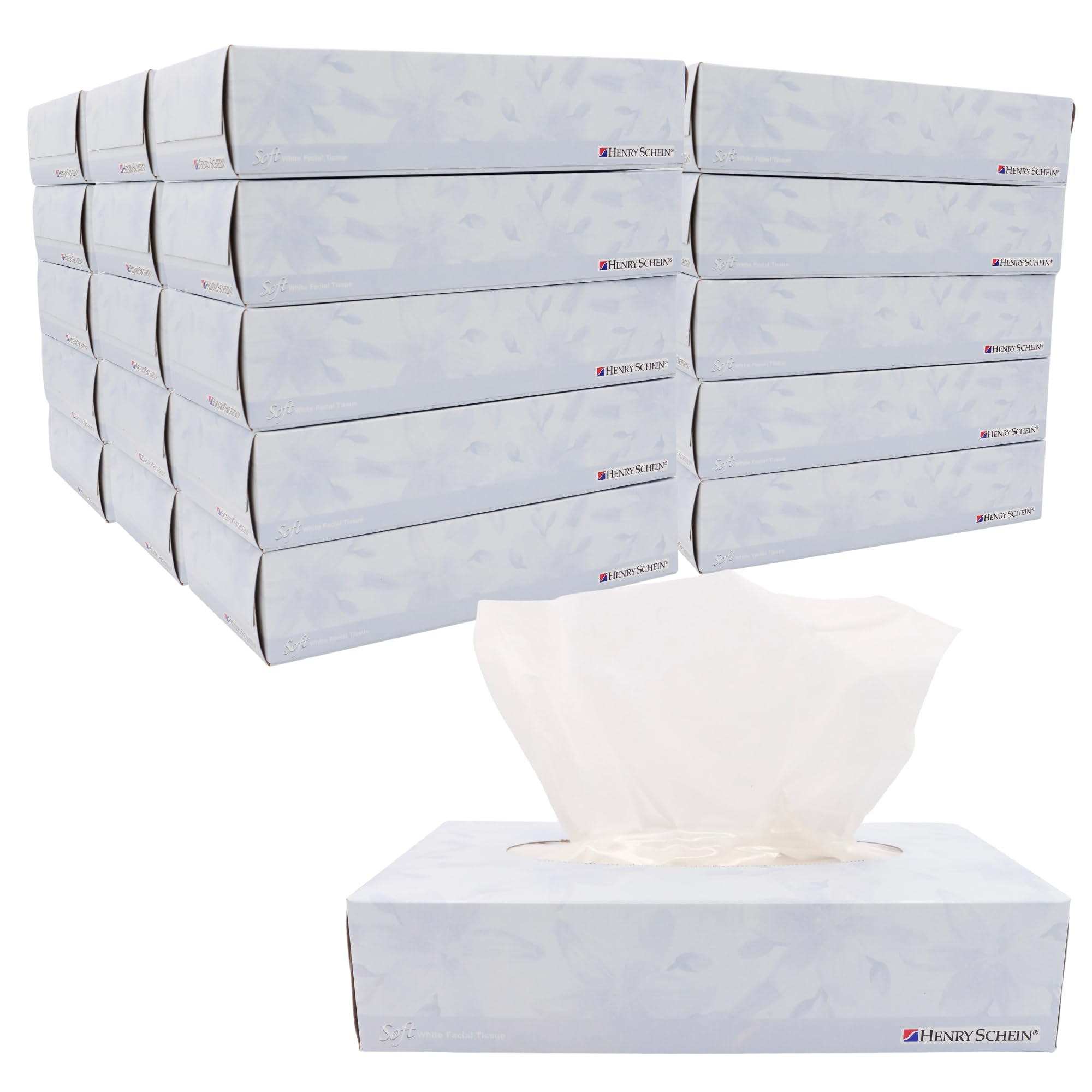 Henry Schein 2-Ply Facial Tissue, 100 Sheets Per Box, White, 8 Boxes