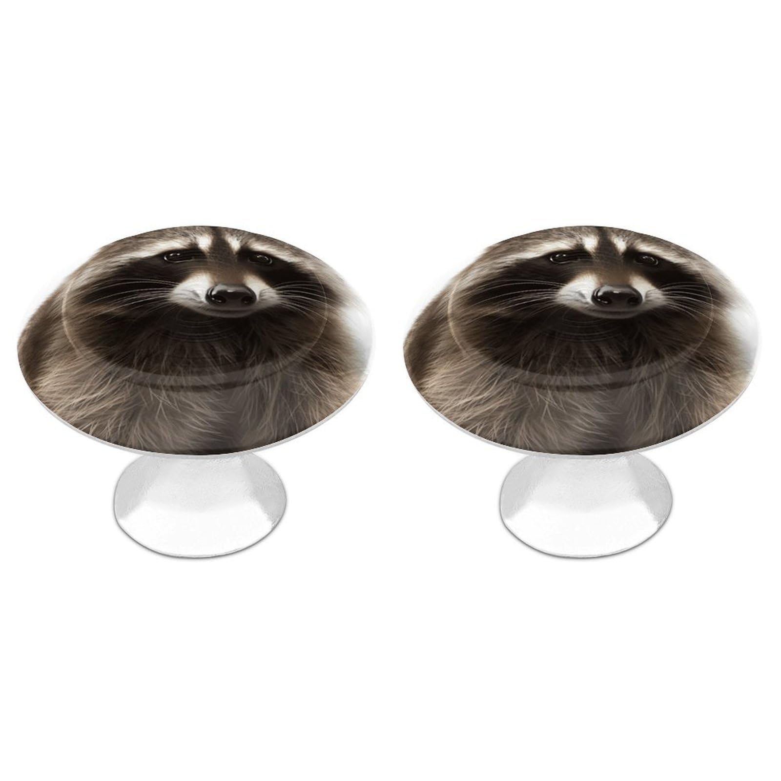 Vstadank Style Hairy Raccoon Drawer Pulls Sturdy Stainless Steel Door Handle Round Cabinet Knobs Fashion Dresser Drawer Knobs Door Pulls Exquisite Cabinet Handles Furniture Pull 2Pcs