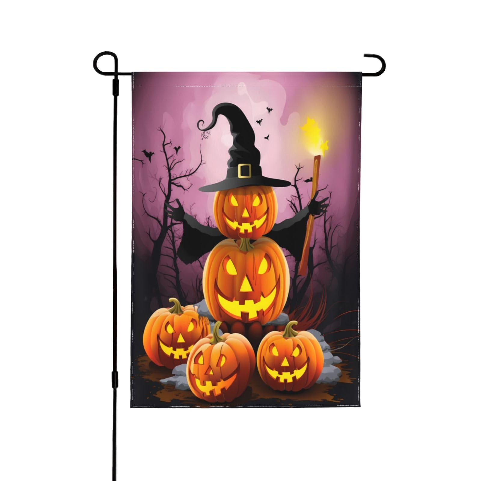 Halloween Gartenflagge – Doppelseitig, 71 X 102 Cm, Mit Kürbis-Geister-Motiv, Polyester