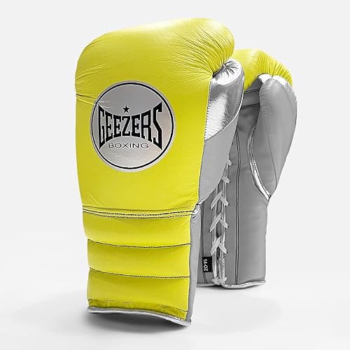 Geezers Boxing Guantes de entrenamiento con encaje tipo halo, cuero de primera calidad y espuma en capas, guantes con cordones ideales para sacos de