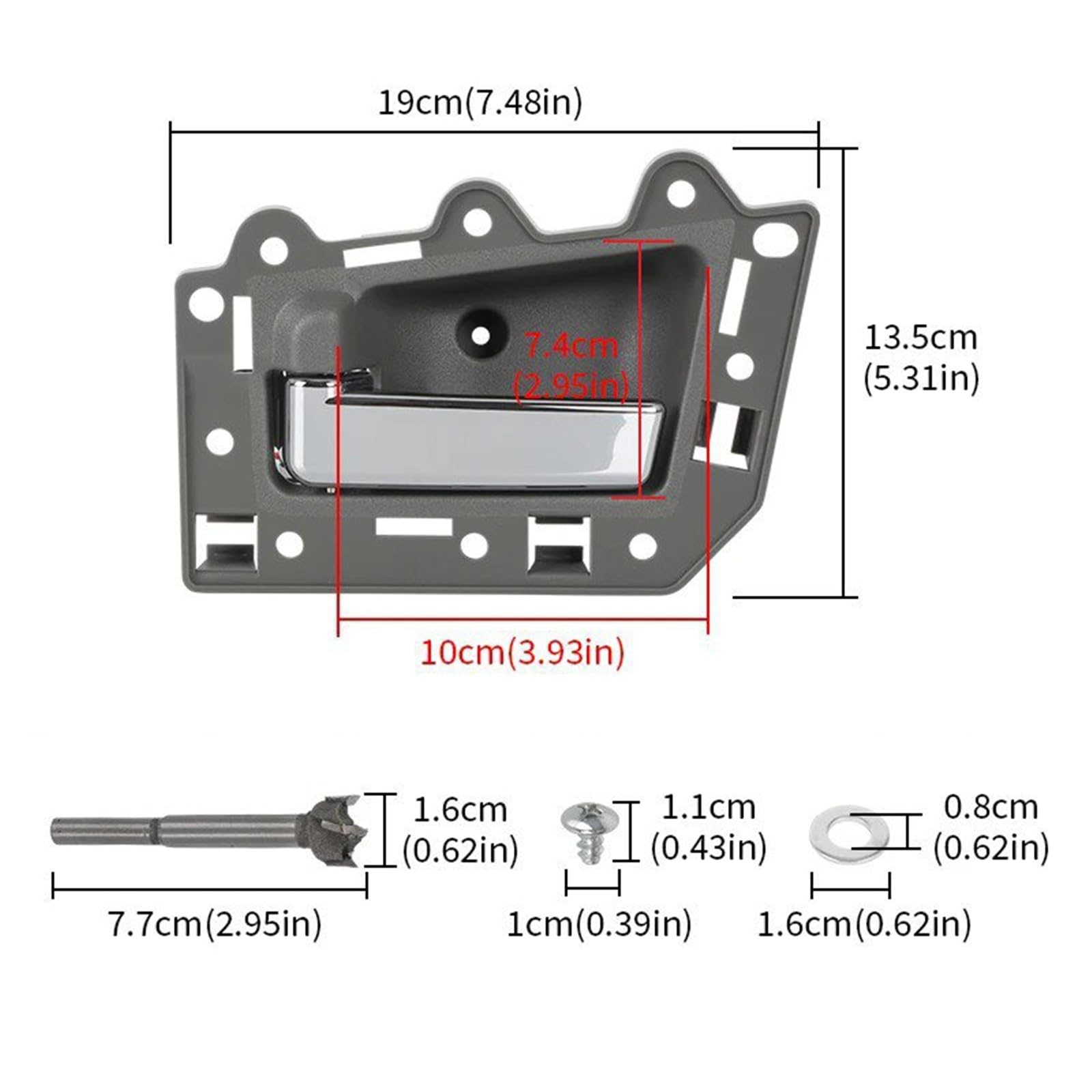Dla Jeep Dla Grand Cherokee 2005-2010 Zamiennik Klamki Wewnętrznej Klamka Drzwi Wewnętrznych Części Zamienne Klamka Wewnętrzna Samochodu(Chrome,1Set-4Door)