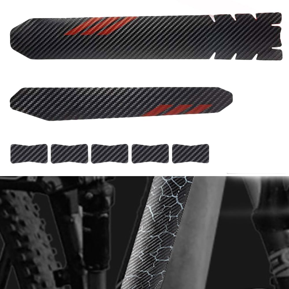 Bicycle Chainstay Protector Decal, Carbon Fiber Texture Chainstay Frame Guard Adhesive-Protectors Film Cover For Bike Chain Protective Bike Folding