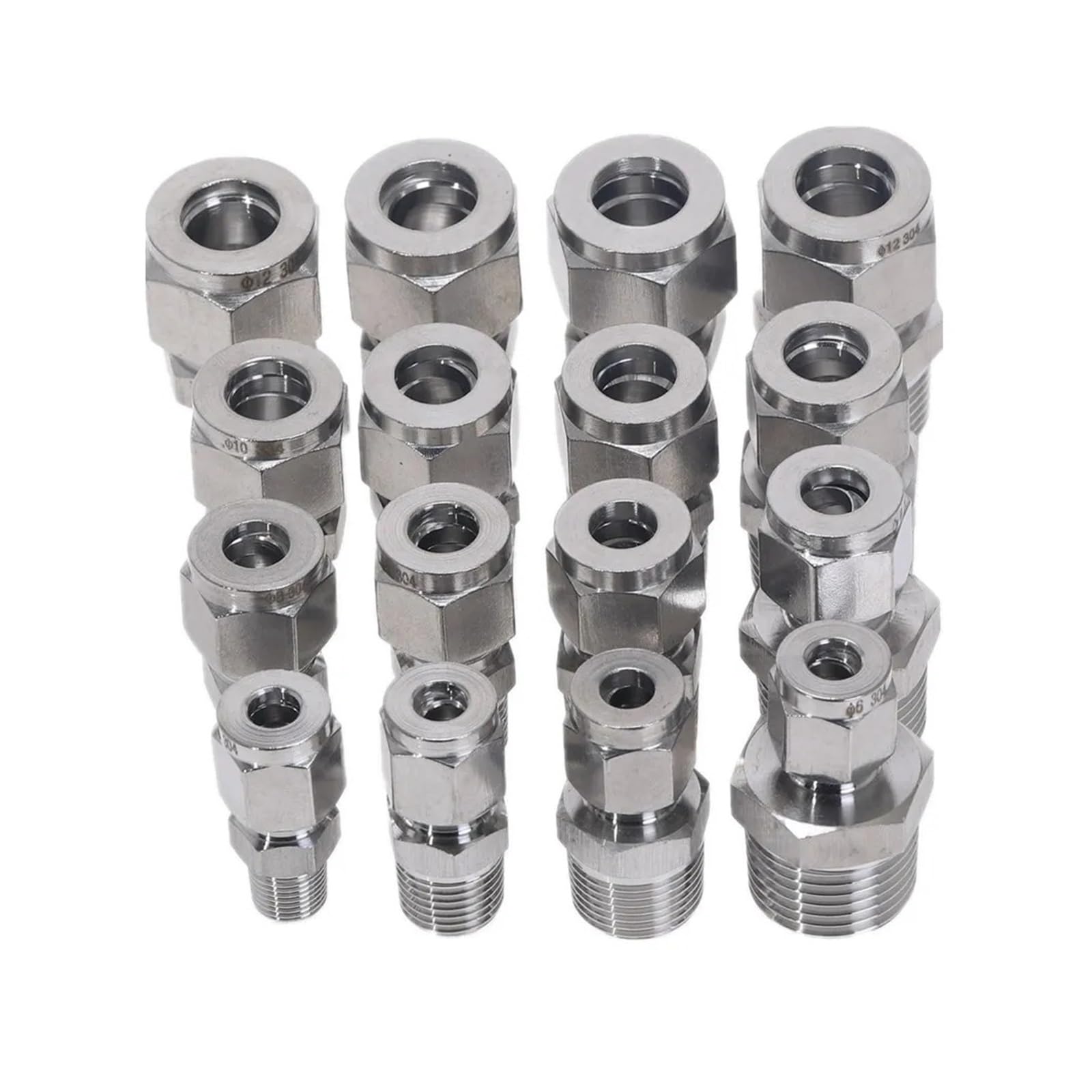 Adaptateur droit acier OD 8mm fileté 3/8 BSP mâle étanche contre les fuites