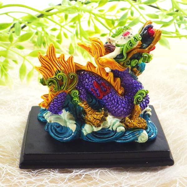樹脂製カラー風水　龍ミニ置物 龍 風水 2個セット　縁起物 Amazon.co.jp: 株式会社廣友 樹脂製ラッキーカラー 風水龍ミニD
