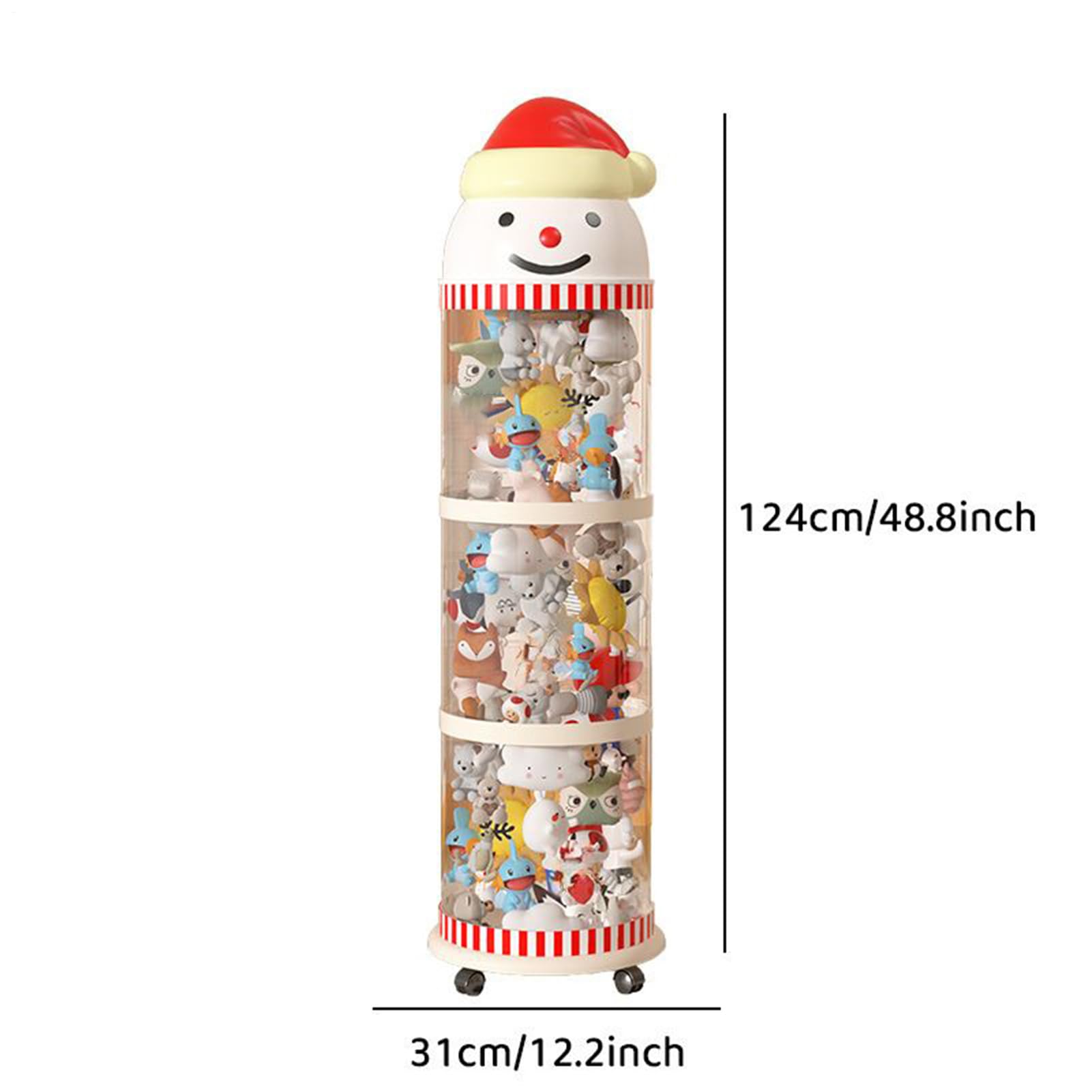 Almacenamiento de animales de peluche – Cubo de almacenamiento de | felpa que ahorra espacio | Contenedores de almacenamiento de animales de peluche con ruedas, para guardería, habitación de lo