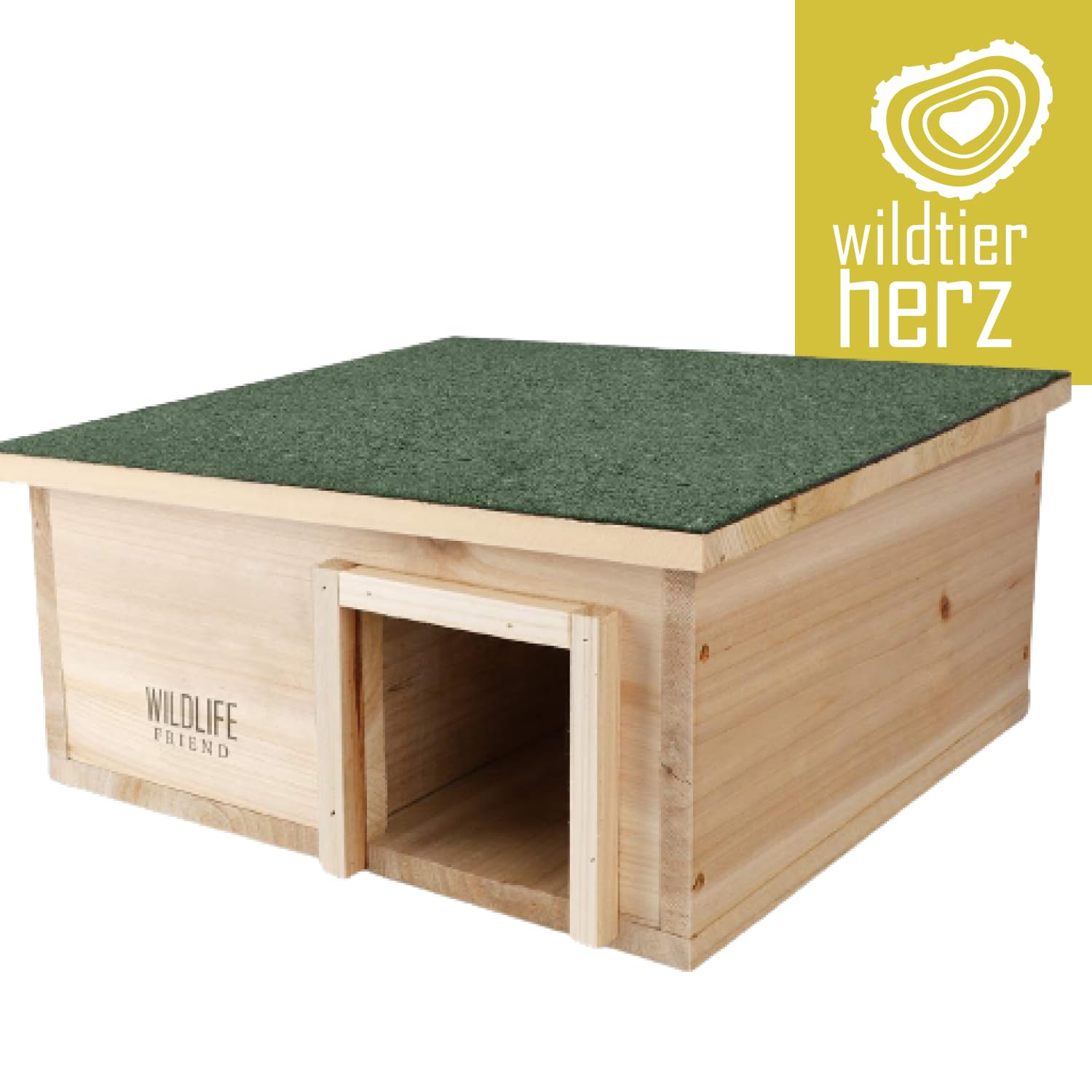 Wildlife Friend Caseta de Madera para erizos, Protege a tu Mascota de la interperie, Casa para jardínes Exteriores, Tamaño 40cm x 40cm x 19cm, Prepara el Nido y Protege a tu Mascota