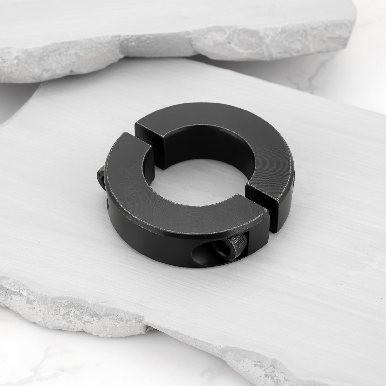 The Lord of the Tools 10 Pezzi Collare Di Serraggio In Acciaio Con Doppia Divisione Per Albero Con Vite Di Fissaggio Per Blocco Fisso Per Ingranaggi 45x25x12mm Nero