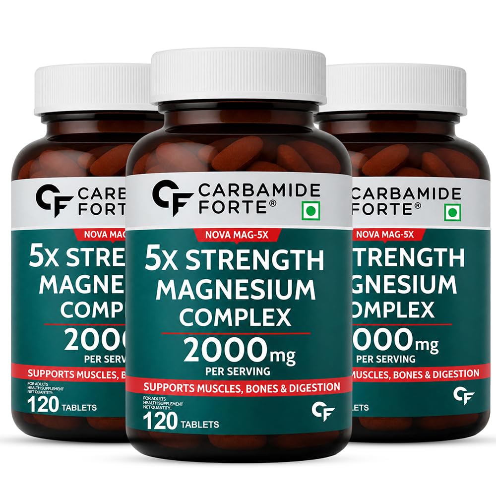 Carbamide Forte Magnesium Supplement with 5X Strength, formulated with Magnesium Glycinate, Citrate, Gluconate, Aspartate & Oxide | 2000 mg per Serving | 120 Tablets — Amazon image 12