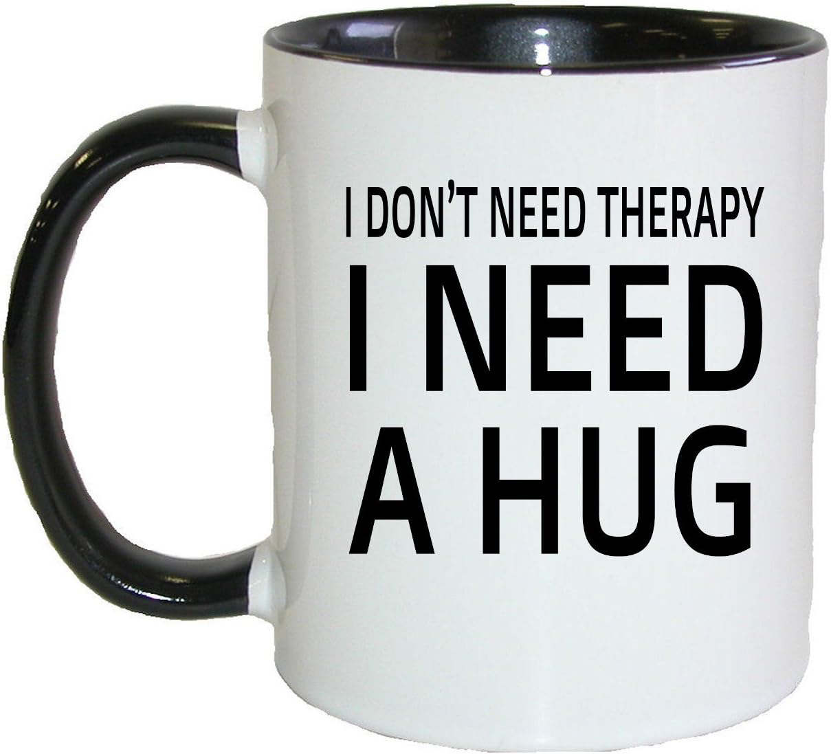 Gifts by Lulee, LLC I Don't Need Therapy I Need a Hug Inspirational Personalized Chocolate Coffee Tea Mug (2 Red)