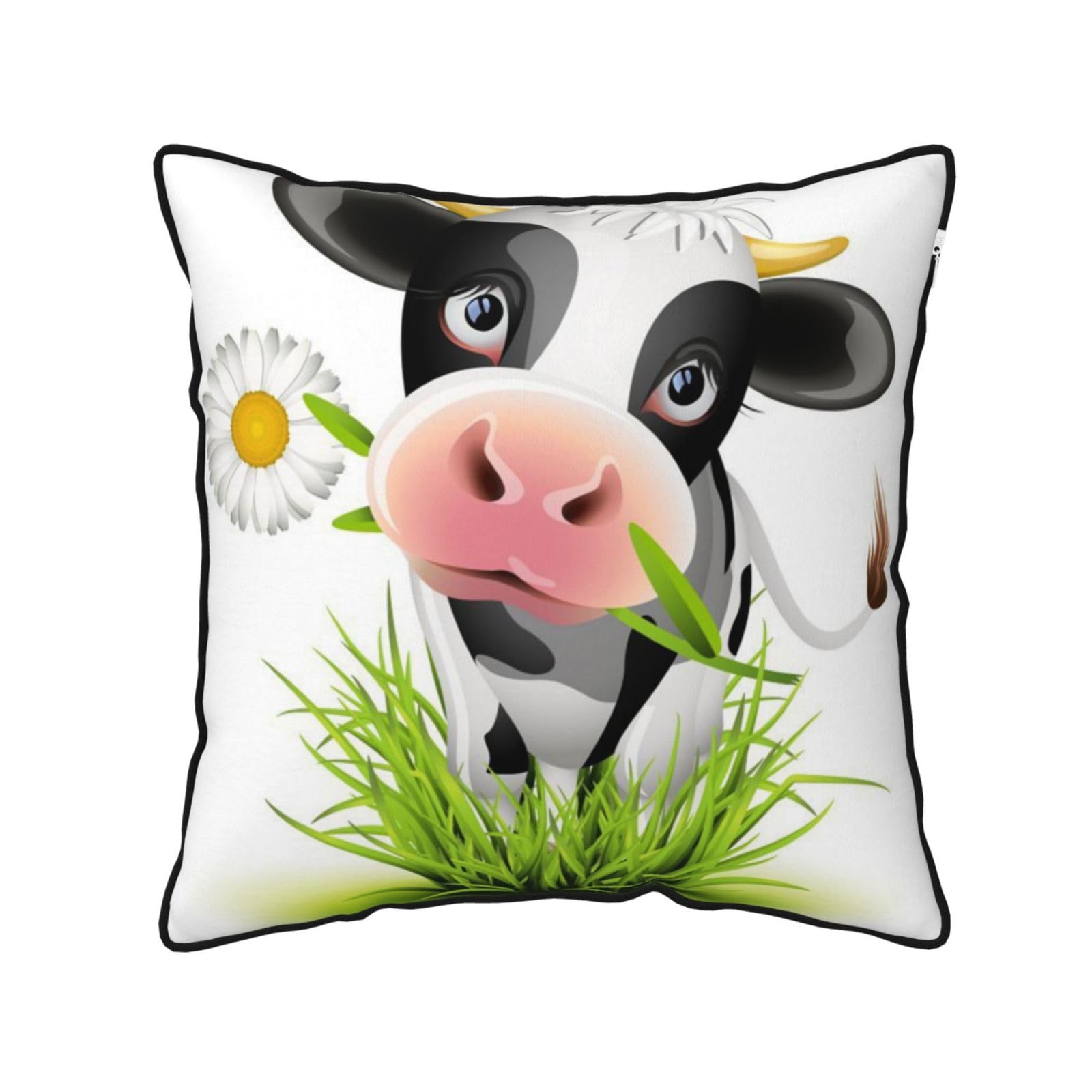 FZGGWYHL Cute Cow printed Velvet Throw Pillow Cover Pillowcase