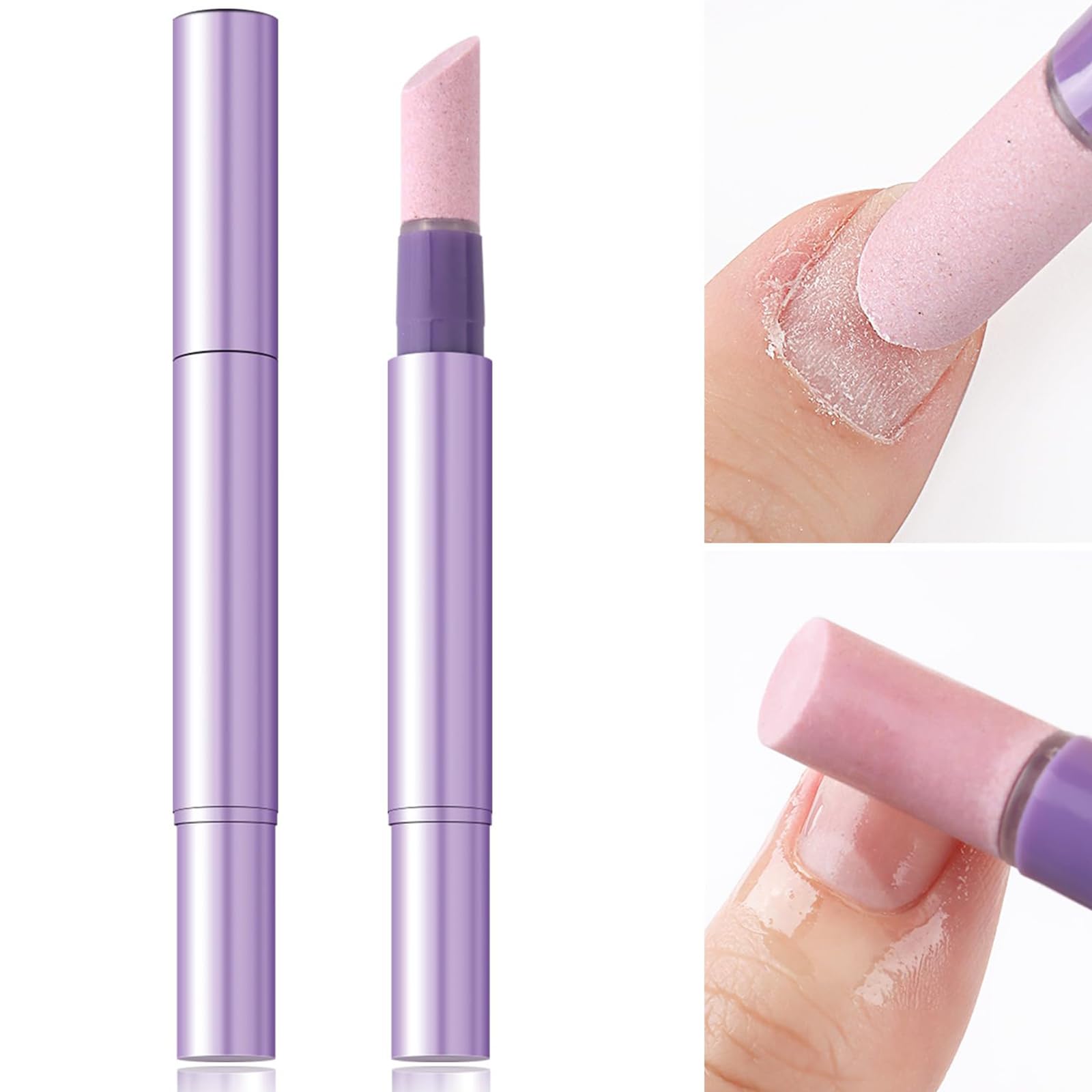 Penna per la Cura delle Unghie 3-in-1, con Punta in Ceramica, Penna per Rimuovere Cuticole, Olio per Cuticole per Unghie Secche e Rovinate