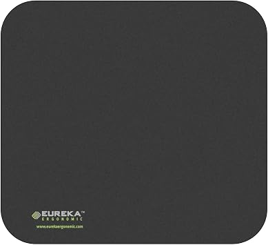 EUREKA ERGONOMIC Mouse Pad، 9.1x8.3 بوصة ماوس الكمبيوتر حصيرة المضادة للانزلاق، لوحة ماوس مربعة للكمبيوتر المحمول، الكمبيوتر، المكتب والمنزل، أسود