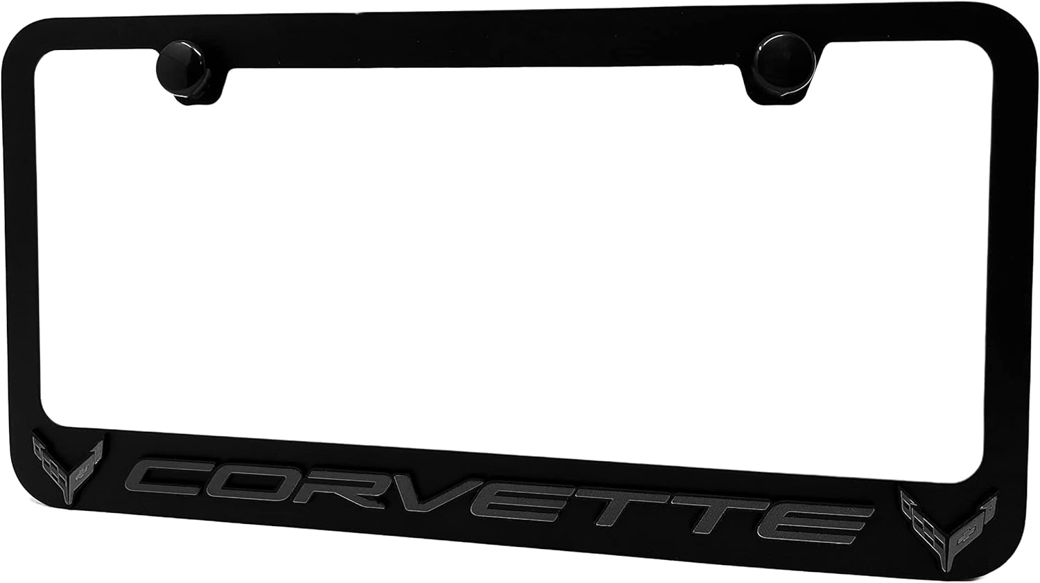 C8 Corvette License Plate Frame Black with Black C8