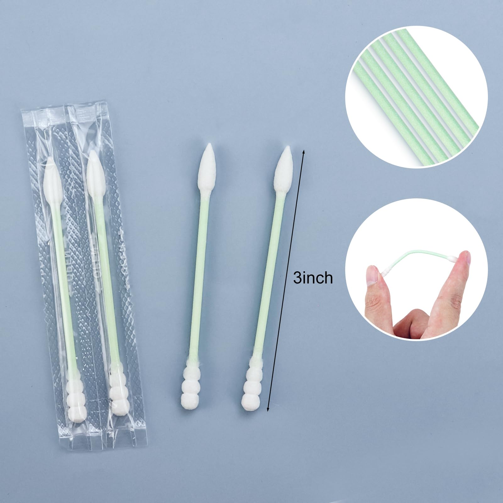 500 Count Individually Wrapped Cotton Swabs, Travel Cotton Swabs, Cotton Stick, Spiral Pointed Cotton Swab - Image 2