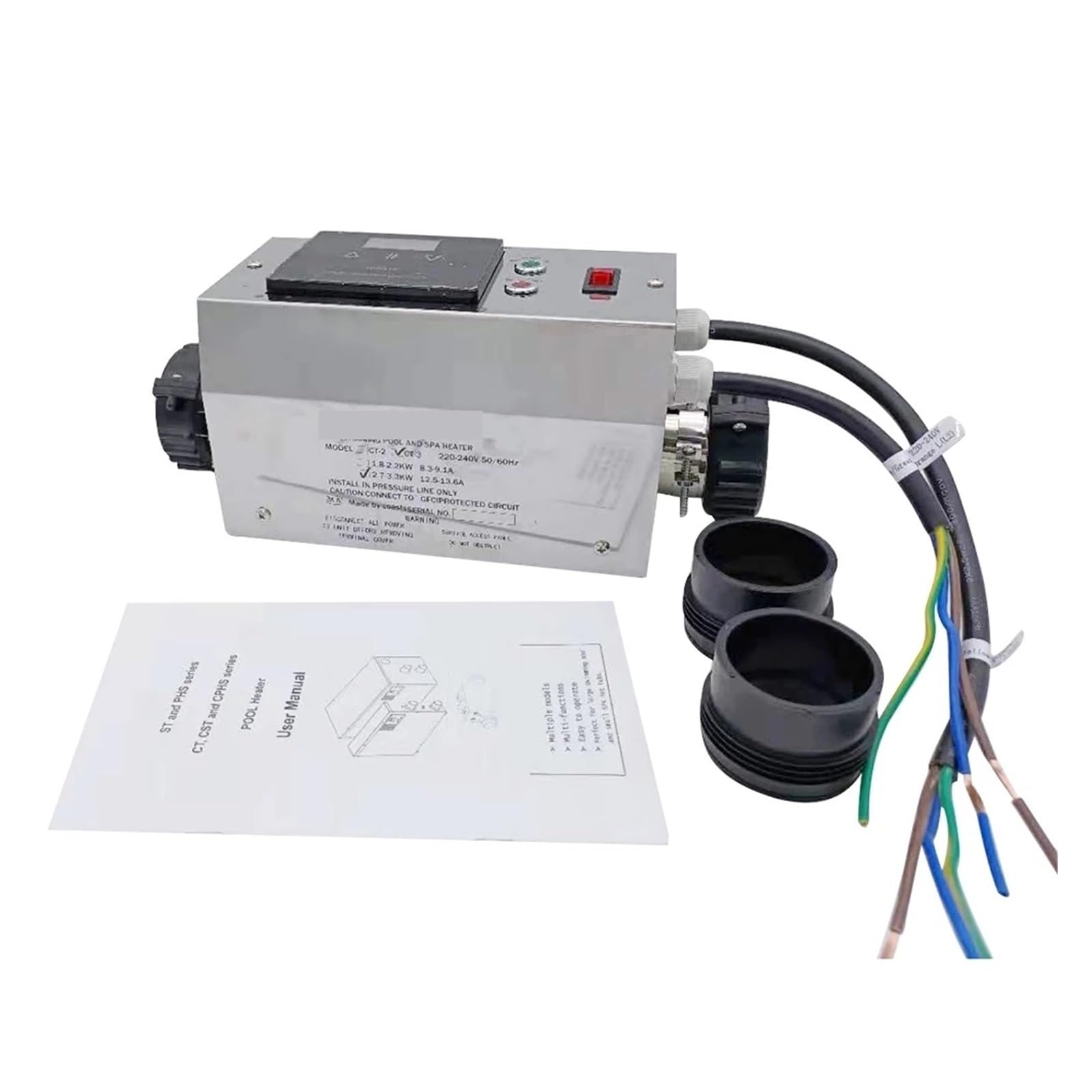 Podgrzewacz wody, 3KW podgrzewacz basenowy elektryczny basen i wanna SPA ogrzewanie wody termostat akcesoria do basenów