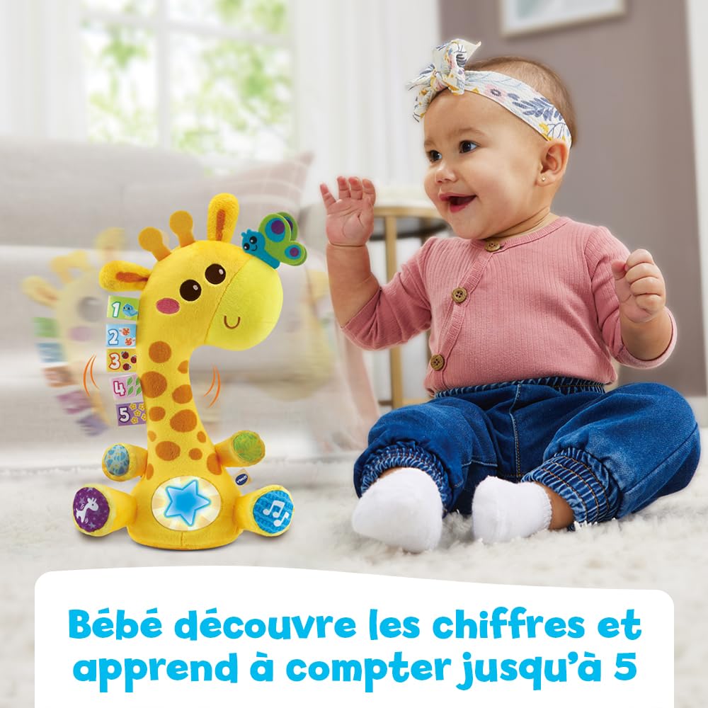 VTech - Ma Girafe Moov & Groov - Jouet Bébé Qui Danse et Répète Tout - Girafe Peluche Interactive Qui Parle et Chante - Éveil Musical, Motricité Bébé - Cadeau Enfant Dès 1 an - Contenu en Français
