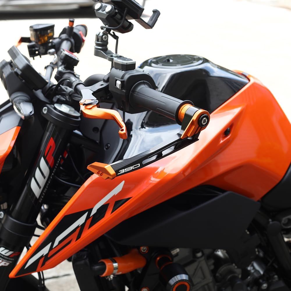 Motorcycle Brake Clutch Lever Guards Bar End Handguard Compatible With K.T.M 390Duke 390RC 2015-2023 2024 | Handlebar Protector duke390 rc390 Accessories (black)