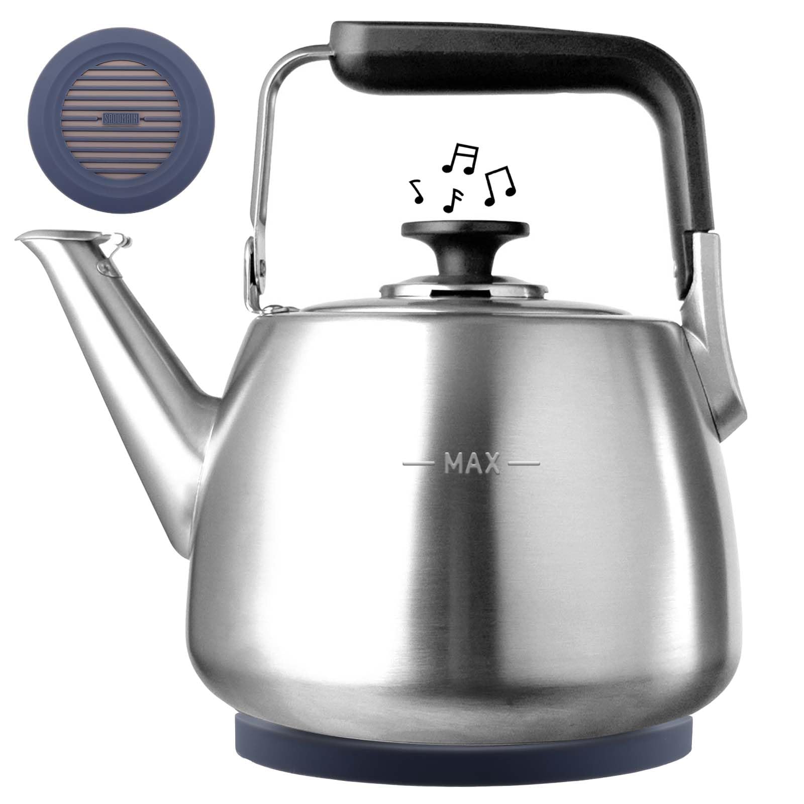 SADOMAIN Tea Kettle, Whistling Stovetop Tea Kettle, Large Capacity Teapot Suits for All Heat Source, Professional Fast Heat Technique Teapot with Thick Body and Bottom, Durable and Sturdy Tea Pot - tea kettles | Mubboo