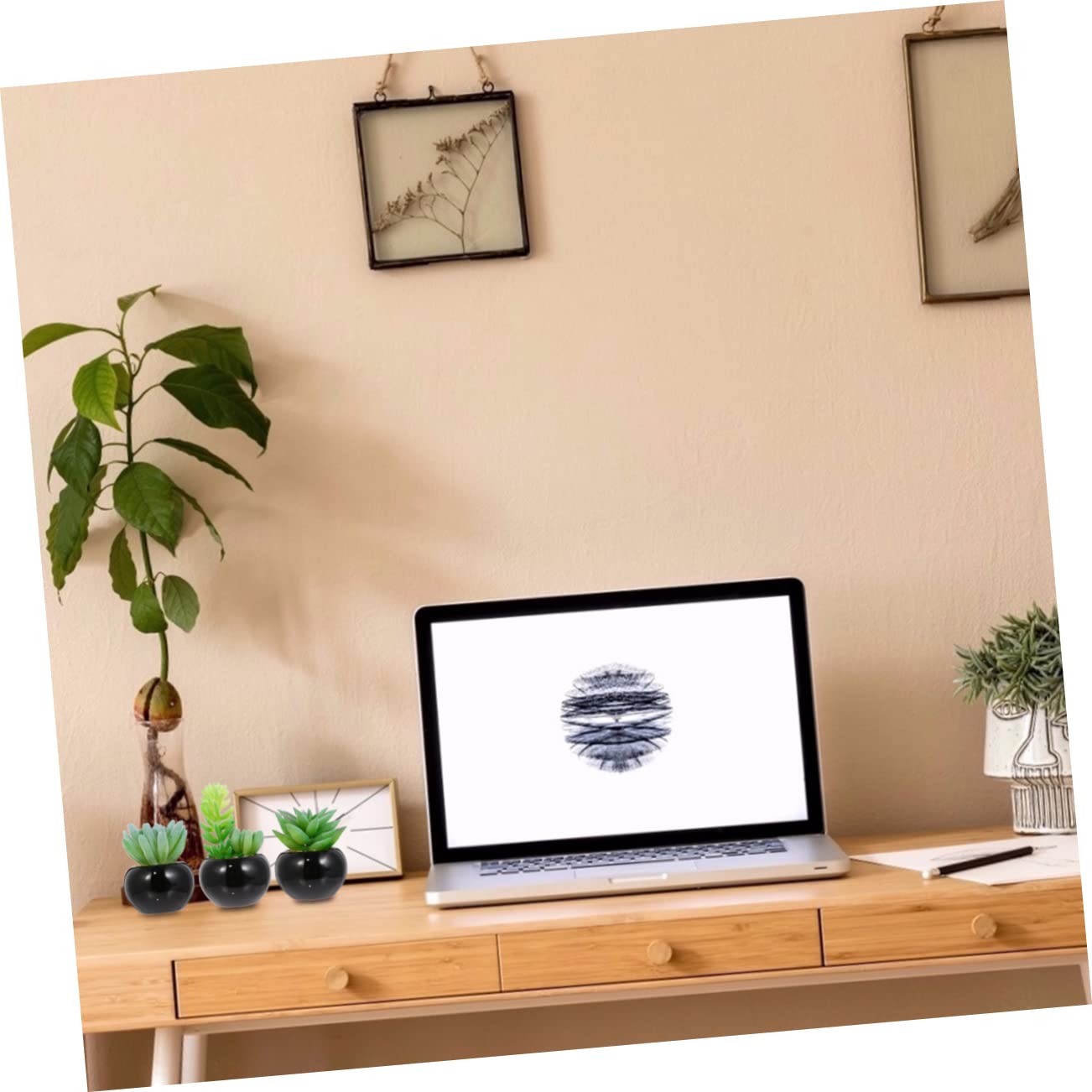 4stücke Künstlicher Mini-Bonsai Künstliche Sukkulenten Künstliche Topfpflanze Grünpflanze Als Dekoration Tischdekoration Für Zuhause Und Büro