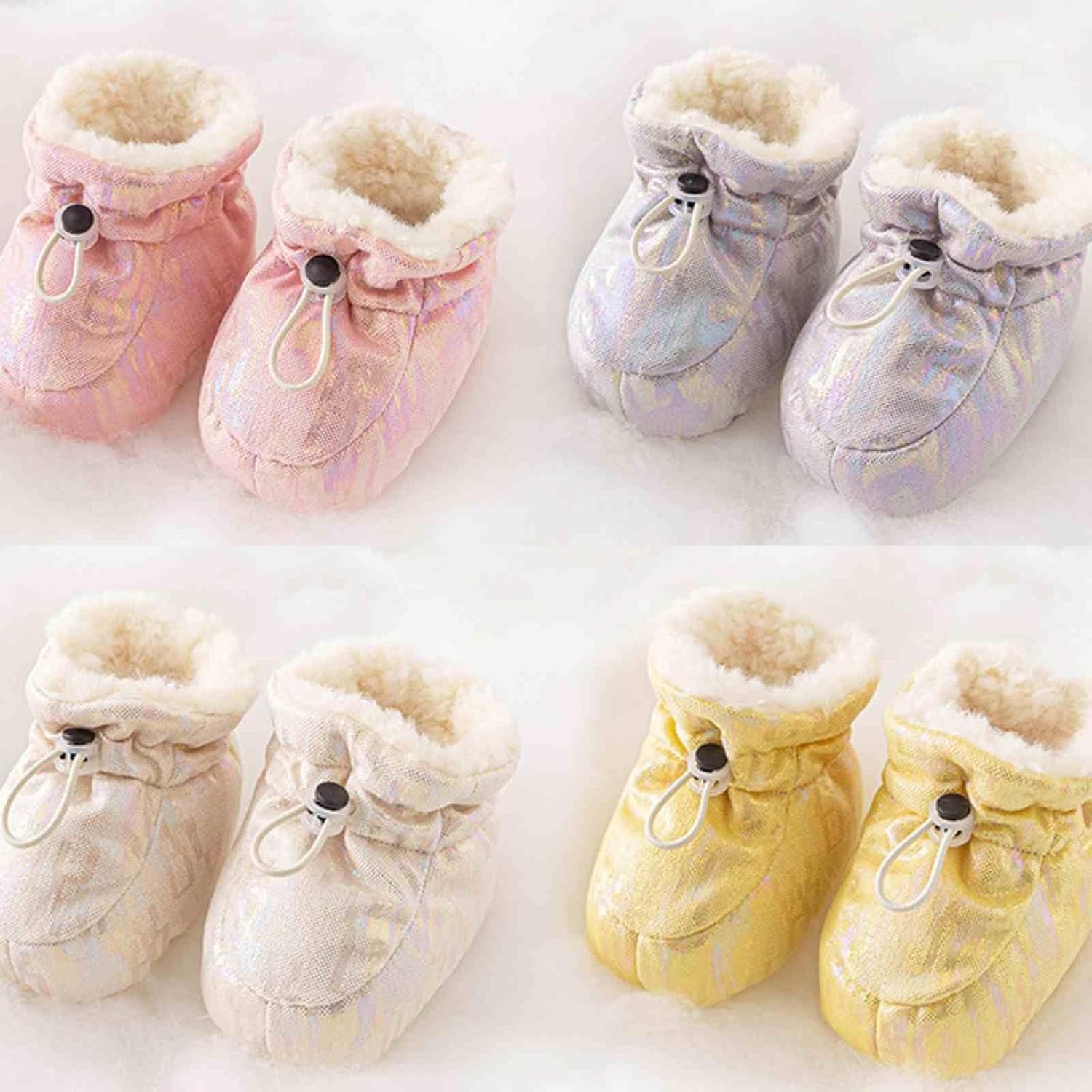 Winter Warm Baby Boots, Soft Fur Baby Booties, Windproof Baby Socks, 0-6, 6-12, 12-18 Months Baby Shoes Slippers