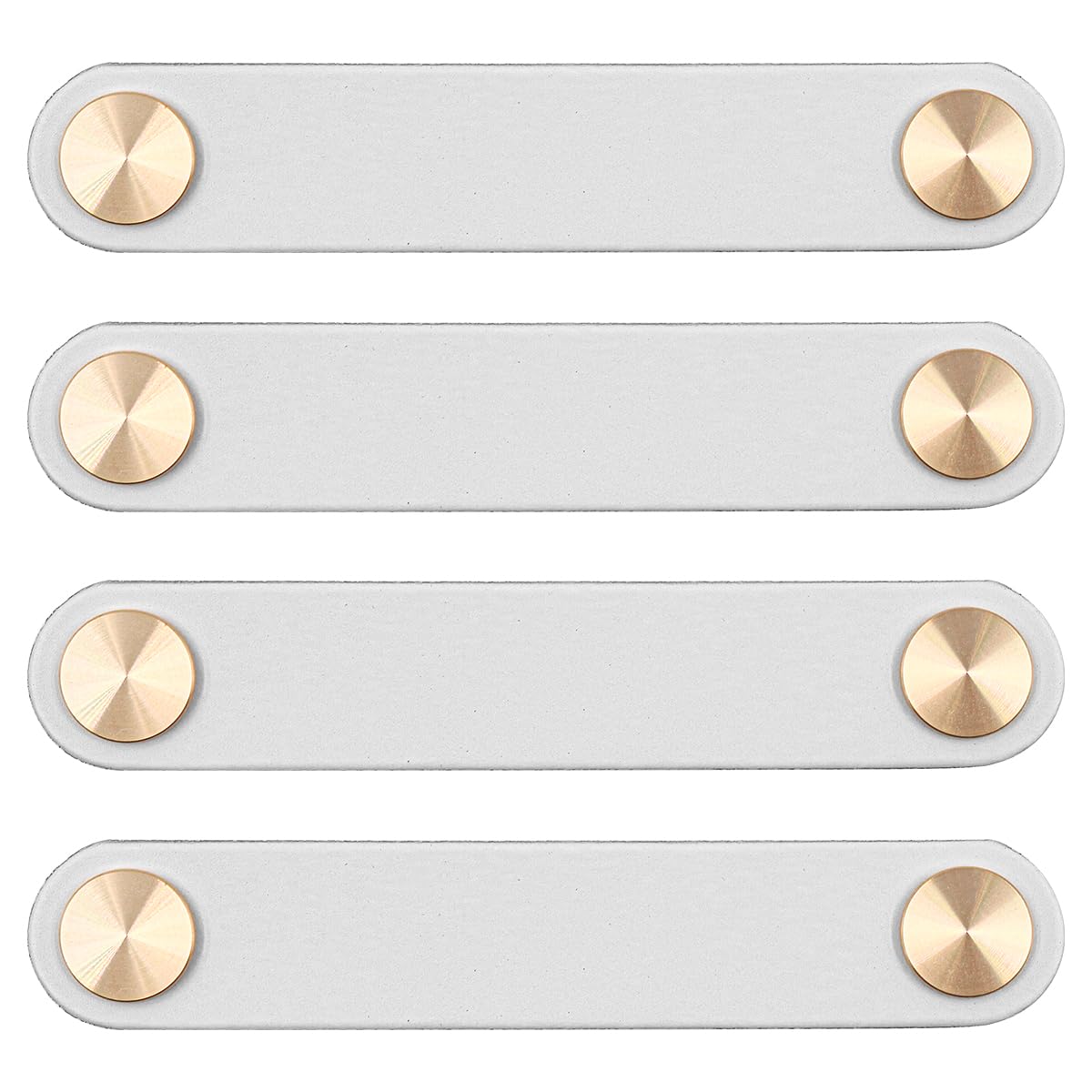 ZONADAH Set of 4 Leather Handles for Kitchen Bedroom Furniture Hole Distance 96mm Cabinet Handle