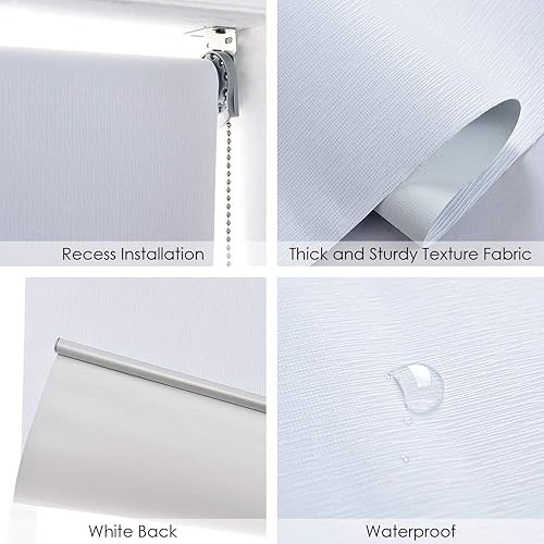 Miniatura 4 de ALLBRIGHT - Persianas opacas enrollables para ventanas con aislamiento térmico a rayas Jacquard