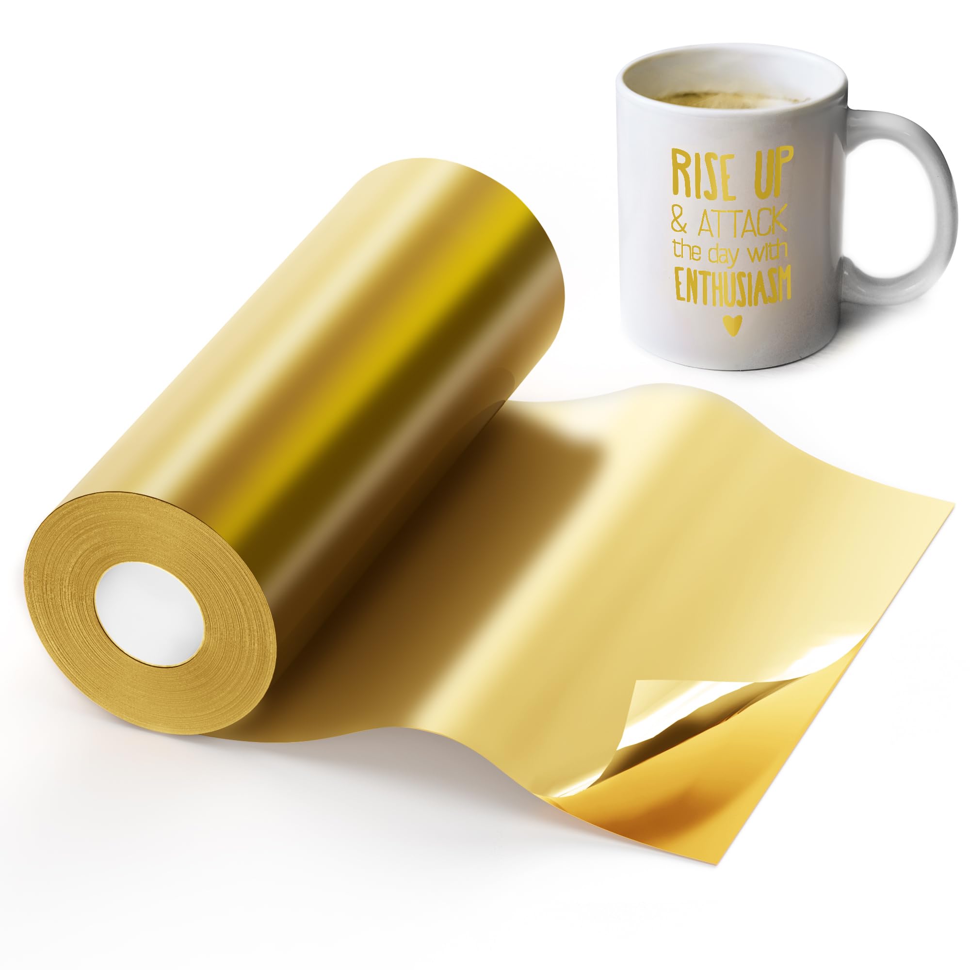 Gold Permanent Vinyl, Gold Vinyl for Cricut Cutting Machine, 12" x 40 FT Gold Adhesive Vinyl Roll for Cricut, Silhouette Cameo Vinyl Cutter, Craft,