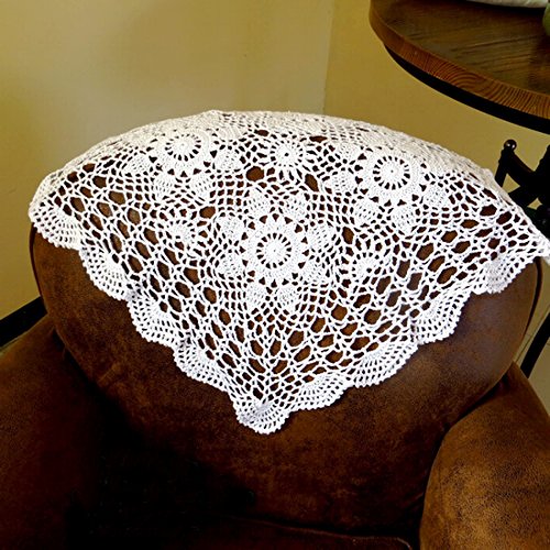 Hsvanyr Handmade Crochet Lace Table Cloth Doilies Placemat Dining Room Mats 15Inches(40Cm), White #TOP1