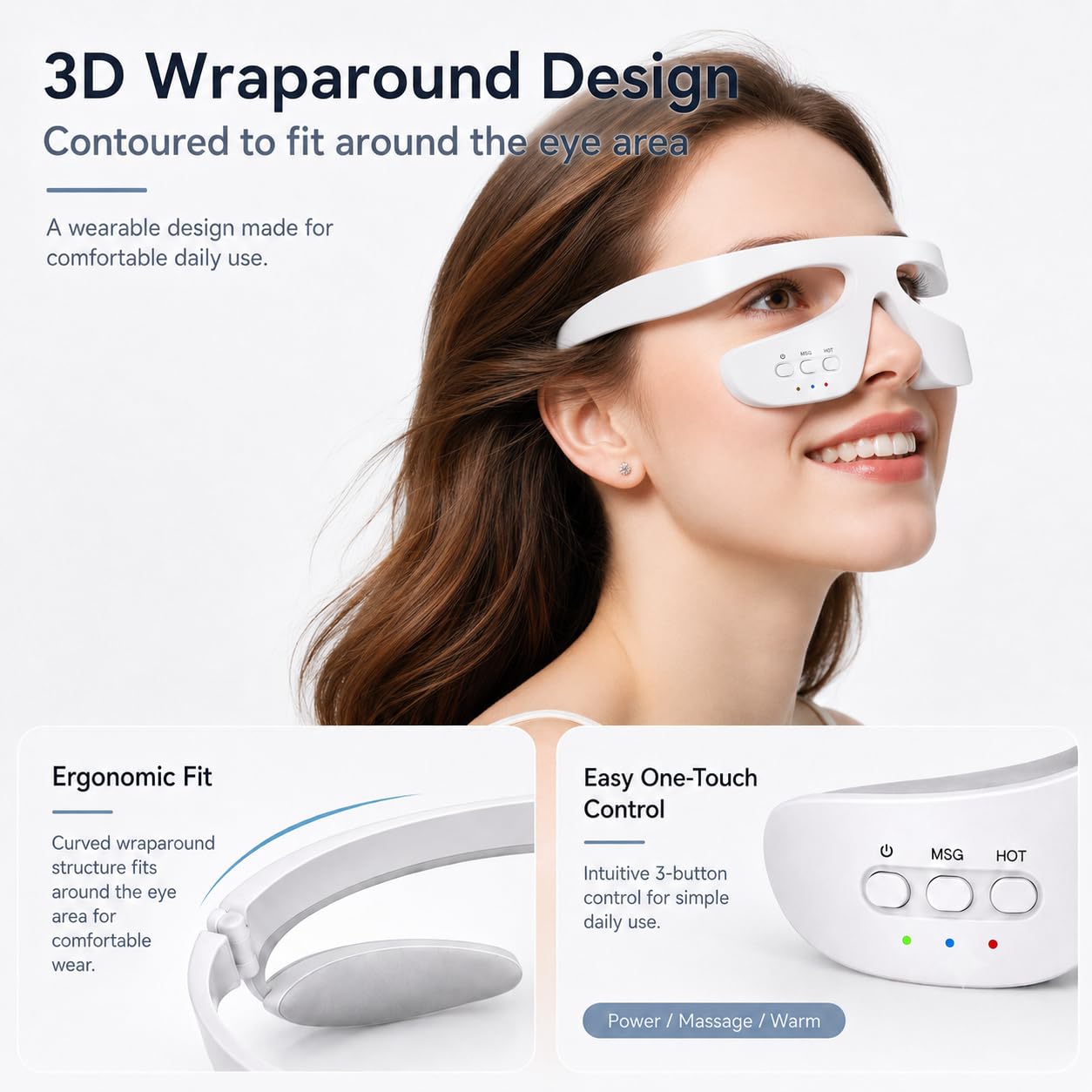 Masajeador De Ojos, Aparato Masaje Ojos, Masajeador Ocular, Masajeador De Ojos Eléctrico, Masajeador Ocular Portátil, Masajeador De Ojos Con Calor, para Relajación En La Oficina