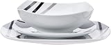 Amazon Basics Service de table 18 pièces, Carré, Lignes modernes, pour 6 personnes, 120 x 60 x 48 cm (L x l x H) - 5