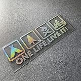 Car Sticker for One Life Live it Camping Outdoor Enthusiast Wild Survival Quadruple Decal for Vehicle Auto Window Tail Body (30x10cm, Star Laser)