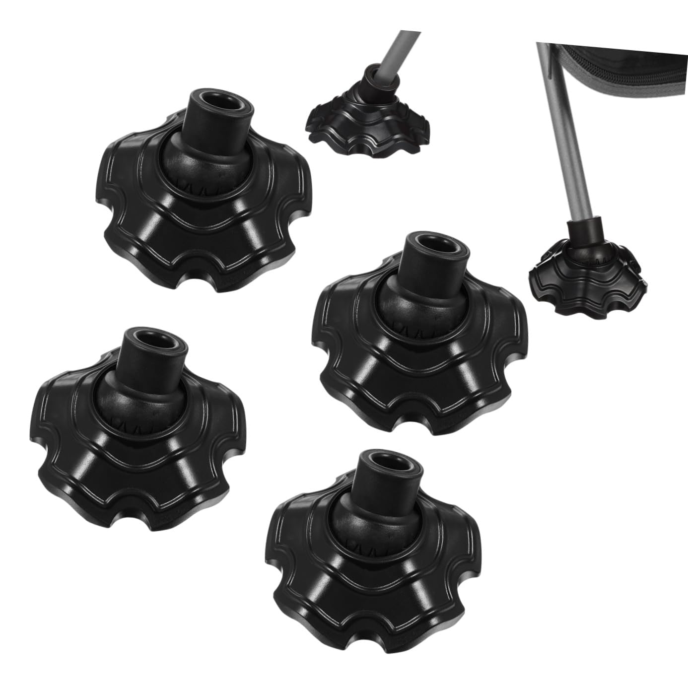 Milisten Fundas para Patas de Silla Antideslizantes y Resistentes a Arañazos, Protectores para Muebles de Camping y Terraza, 4 Piezas de Goma Flexible 2.95X2.95X1.57 Pulgadas