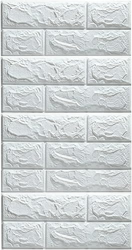 Pegatinas 3D de pared de ladrillo autoadhesivas de espuma de 30.31 x 13.78 pulgadas, paneles de pared de ladrillo para sala de estar, TV de fondo,