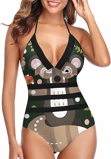 Fauna halter one piece swimsuit Clearance