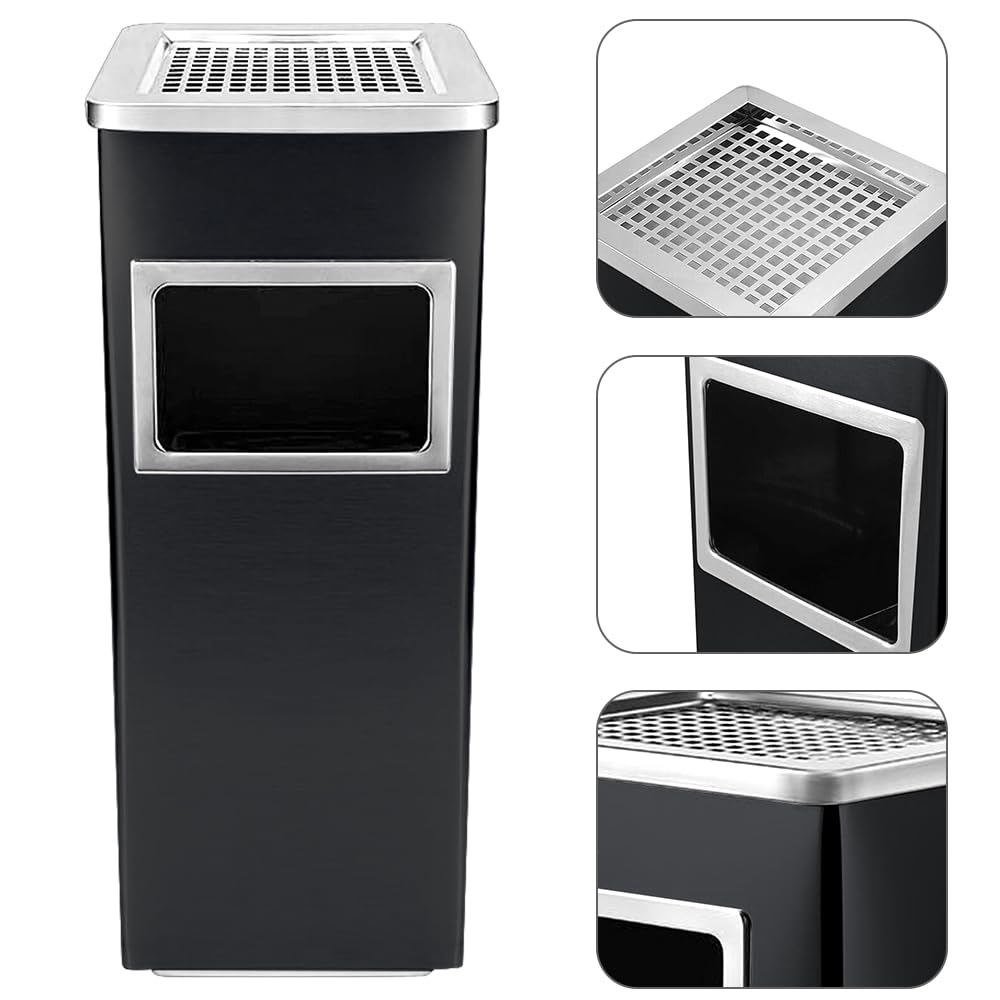 Pattumiera Da Esterno 48L In Acciaio - Con Posacenere, Gettacarte, Secchio Rimovibile - Foto 10