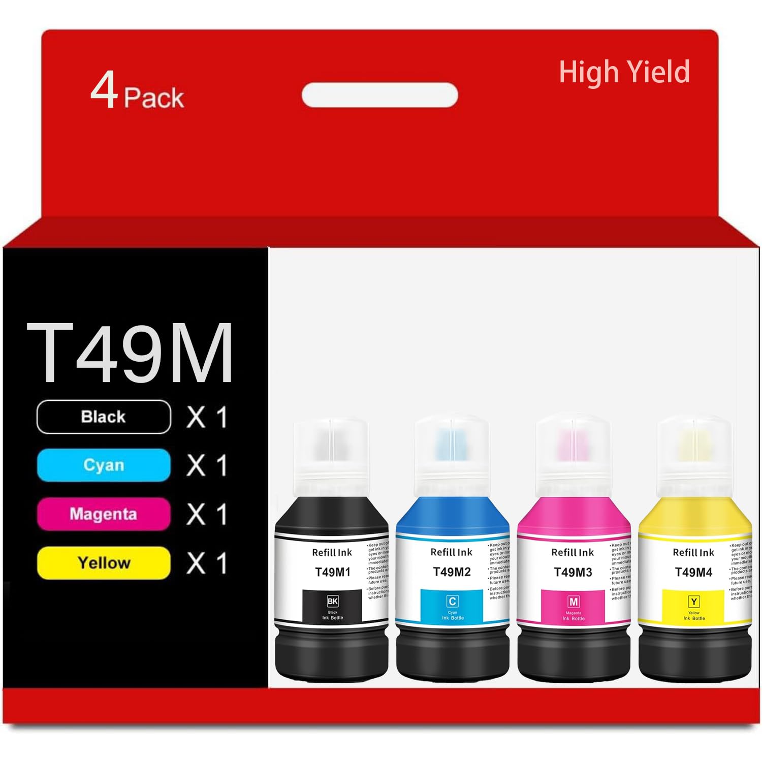 GTPRI T49M Sublimation Ink Compatible for Surecolor F170 F570 Sublimation Printer 4 Pack T49M1 T49M2 T49M3 T49M4