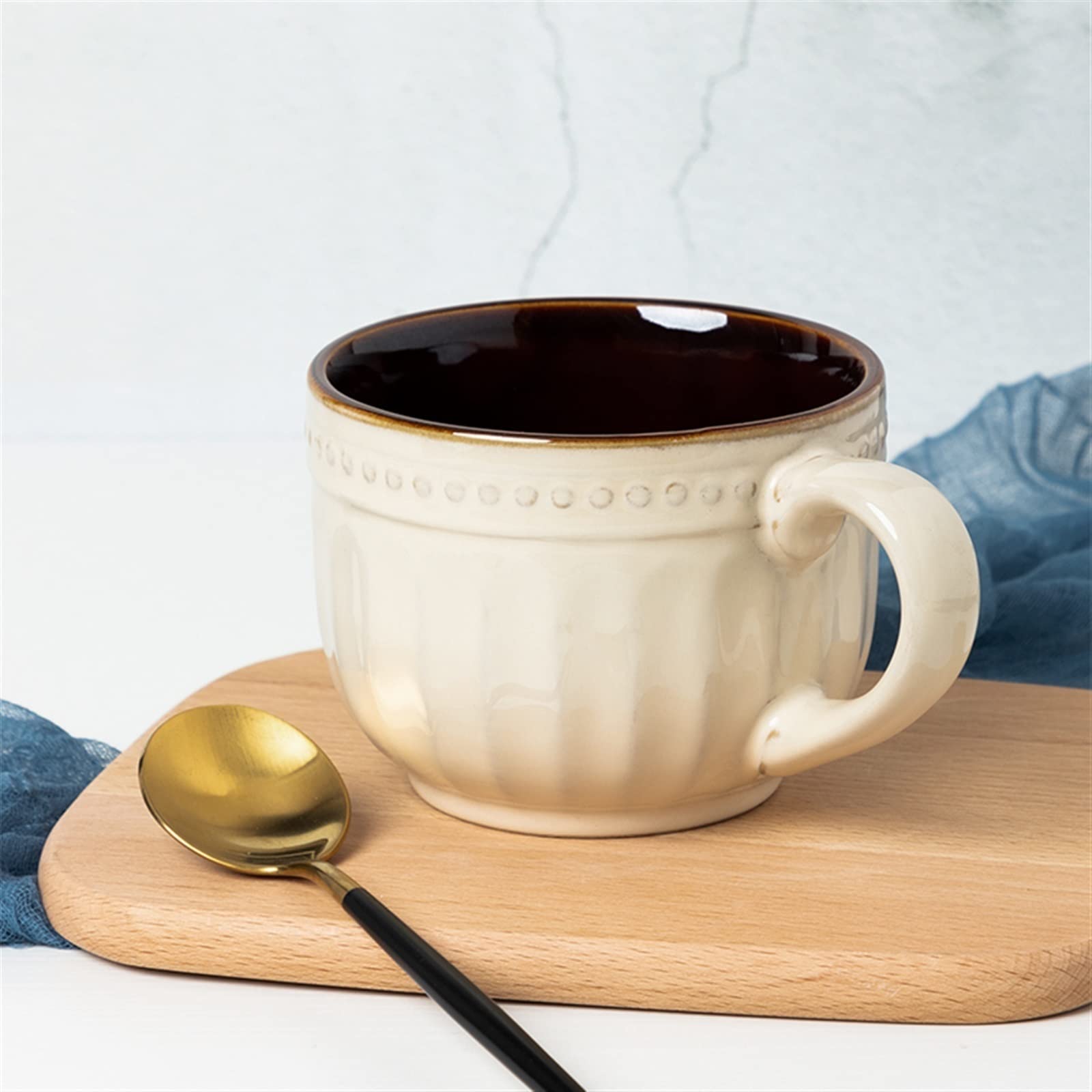 Reise-Kaffeetasse 700 ml Frühstückstasse mit großer Kapazität, Mikrowelle, Keramikbecher, Haushaltsmüsli, Milchbecher, Müslischale Kaffeebecher
