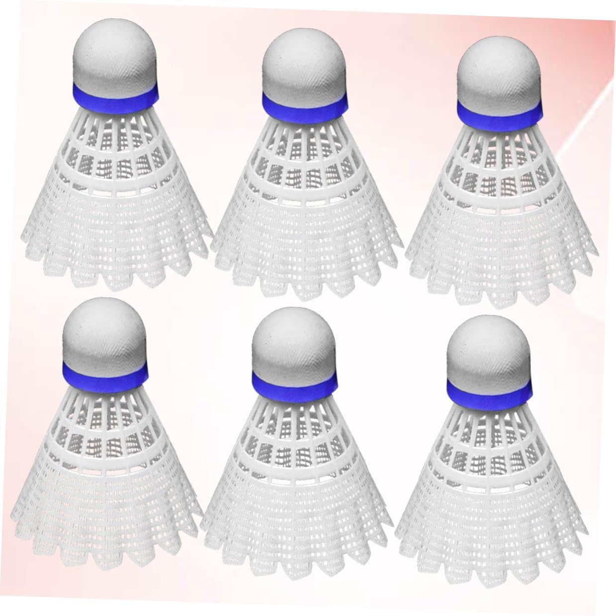 Zerodeko 6pcs White Plastic Training Shuttlecocks Lightweight Nylon Badminton Balls for Beginners School Sports Fitness Practice