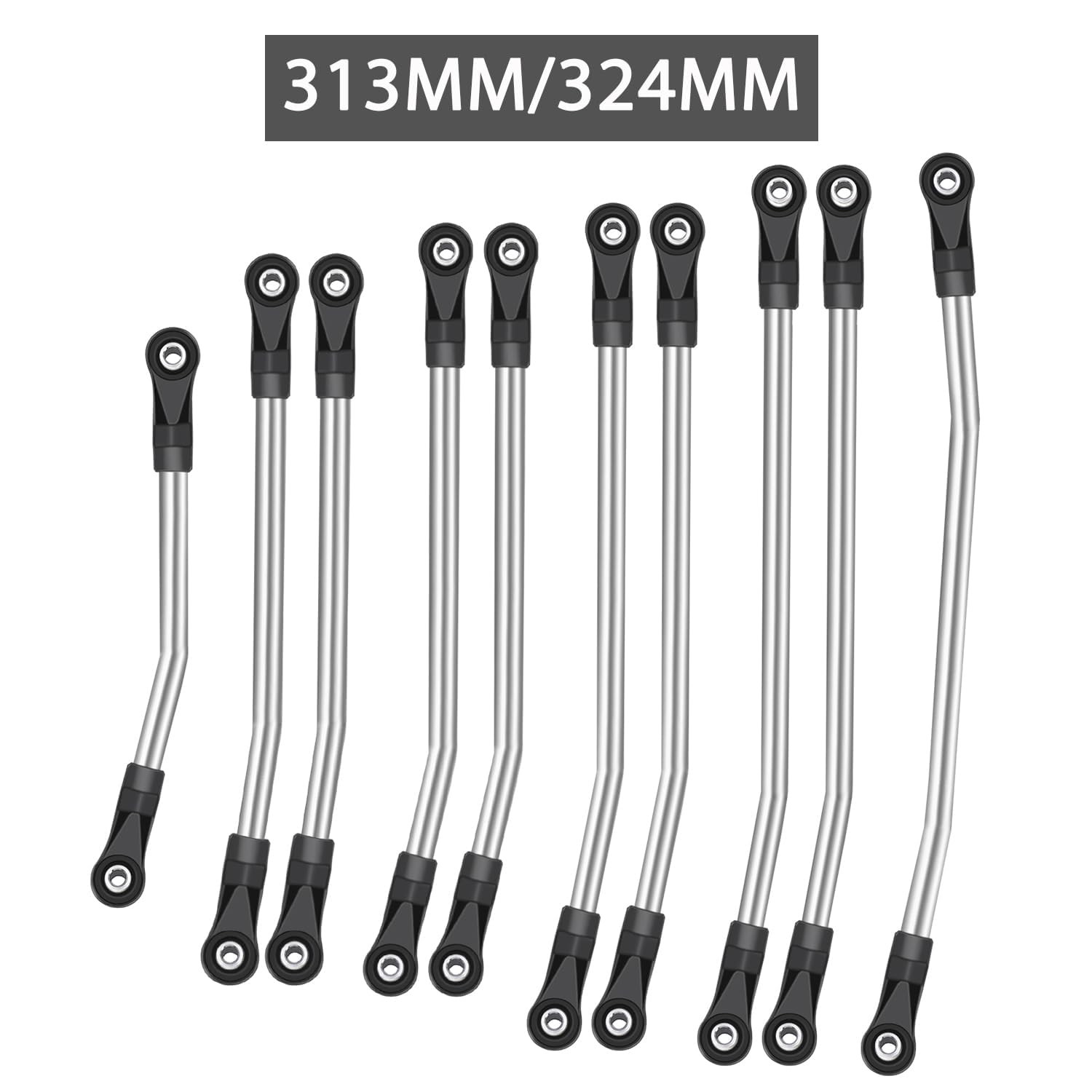 For MN model new 99s second-generation RC Car metal upgrade front and rear axle tie rod shock absorber kit(Black and red)