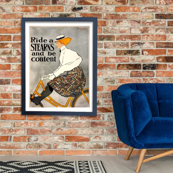Affiche vélo Stearns pour salon rétro | Poster vintage encadré - 2