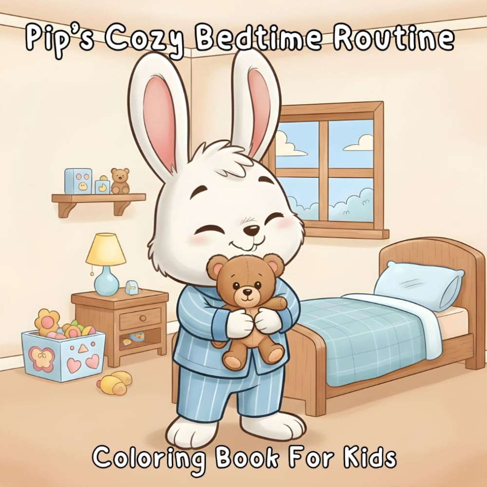 Pip’s Cozy Bedtime Routine: A Gentle Coloring Book About Calm Nights, Sweet Dreams, and Loving Bedtime Habits (Cute Baby Animals)