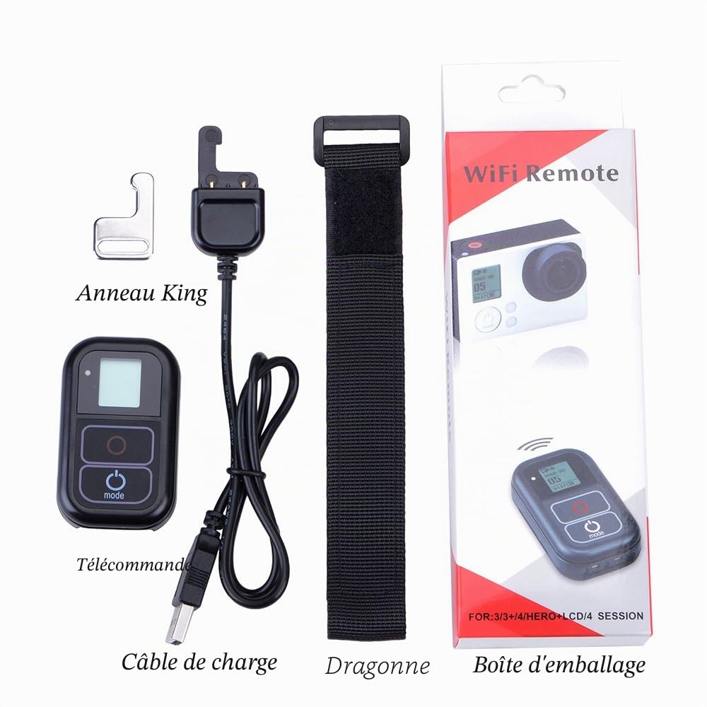 Télécommande sans Fil Suptig, télécommande Intelligente, Compatible avec GoPro Hero8/Hero 7 Black/Hero 6/ Hero 5/5session/4/4S/3+/3, étanche 2 mètres.