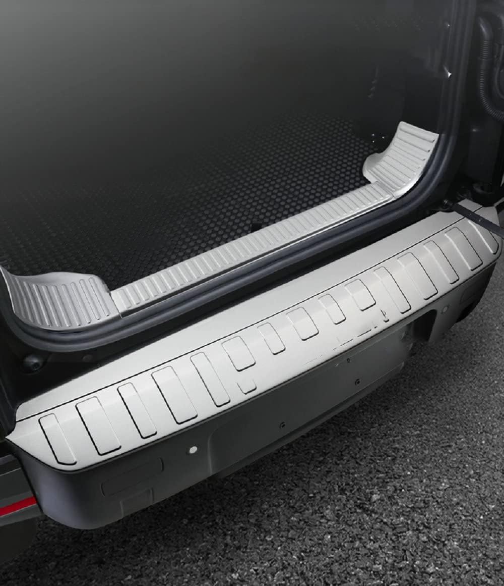 4PCS Rear Door Plate Scuff Sill Moulding Trim Fits for Defender 90 110 L851 L663 2020-2023 Inside & Outside (Silver)