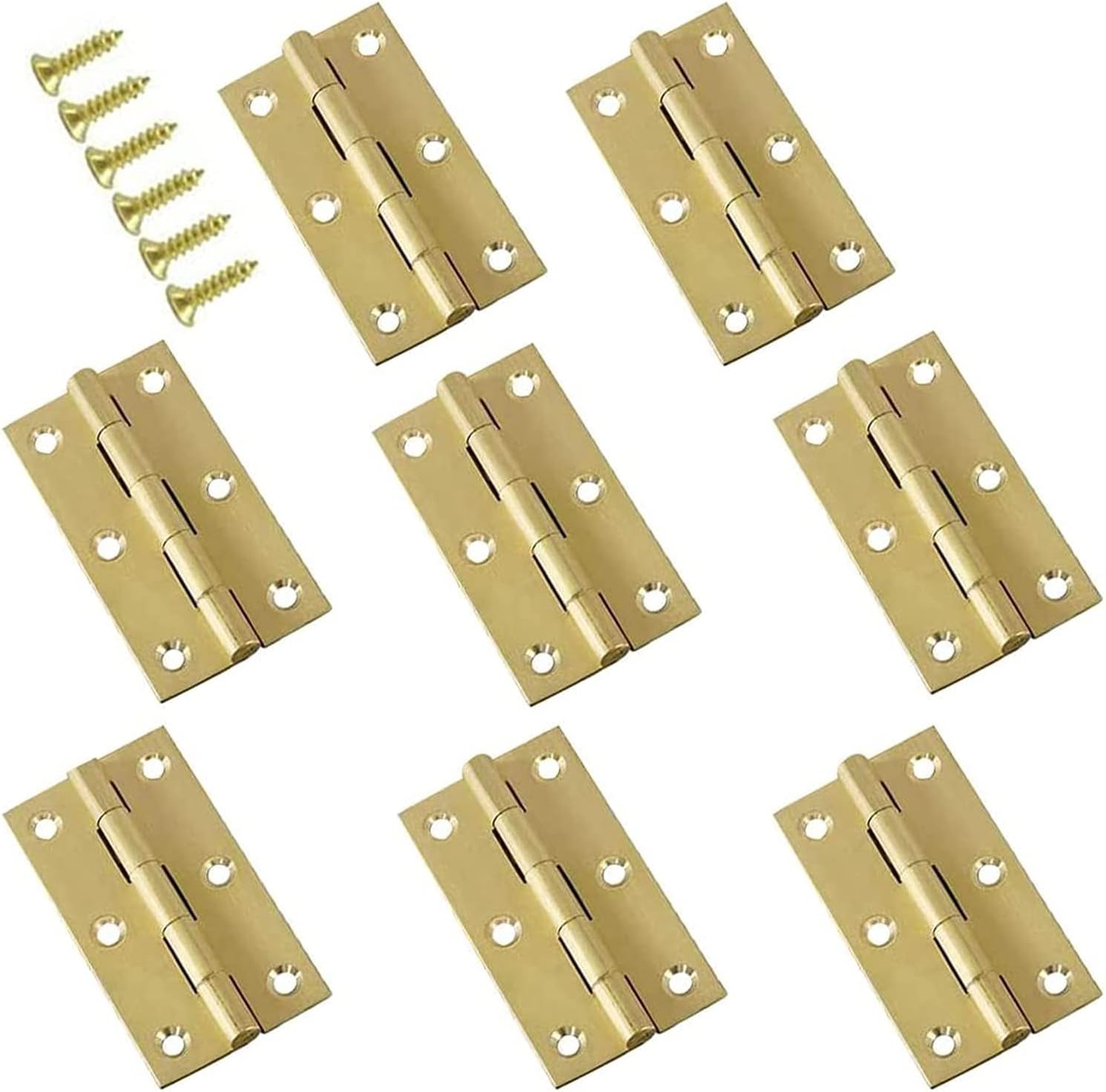 Door Hinges, 8 Pcs 2.5 Inch Butt Hinges Miniature Solid Brass Hinges Cabinet Drawer Folding Butt Hinges for Cabinet Drawer Wooden Jewelry Box