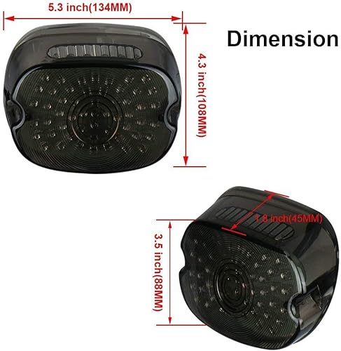 Miniatura 6 de MZS Luz trasera para motocicleta, señal de giro LED, luz trasera de freno integrada, perfil bajo, humo, compatible con Sportster Softail Dyna Road
