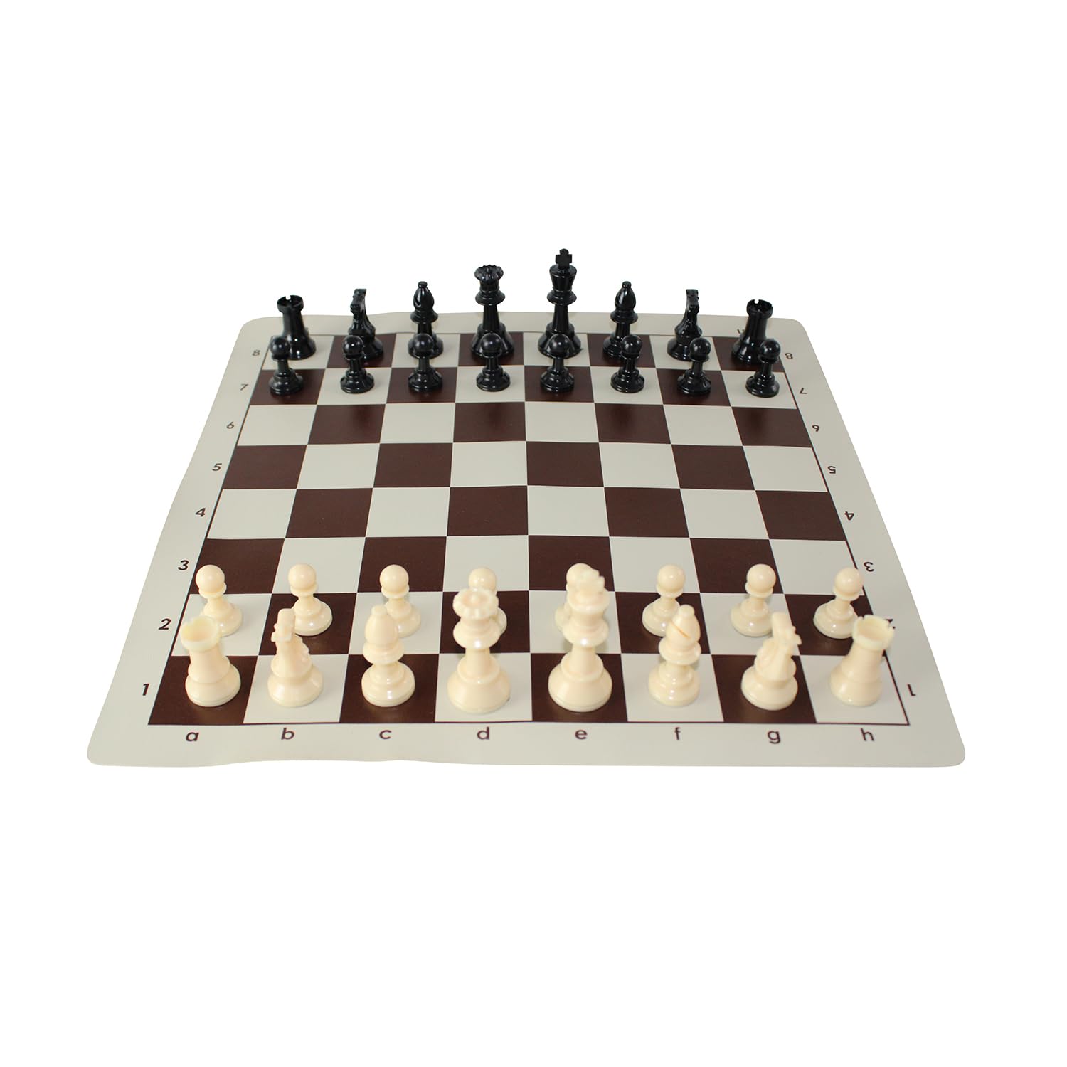 Brown Club Roll Up Chess Set 16 Inch