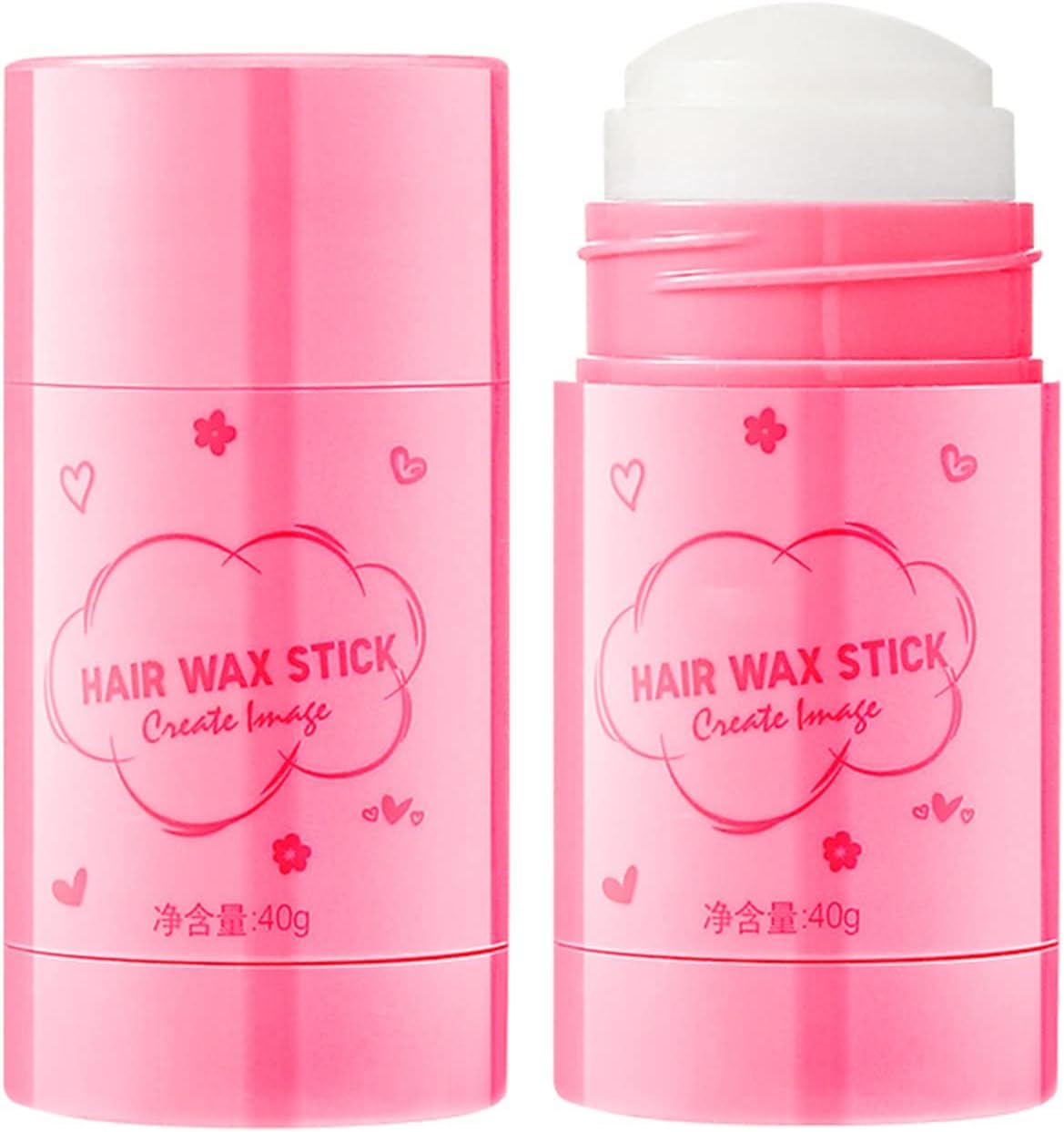 Hair Wax Stick - Long Lasting Styling Wax Stick Hair - Non-greasy Hair Wax Stick Womens for Flyaways - Hair Feel Stick Fly away Hair Tamer Stick for Strong Hold - Hair Finishing Bangs Stereotype(Pink)