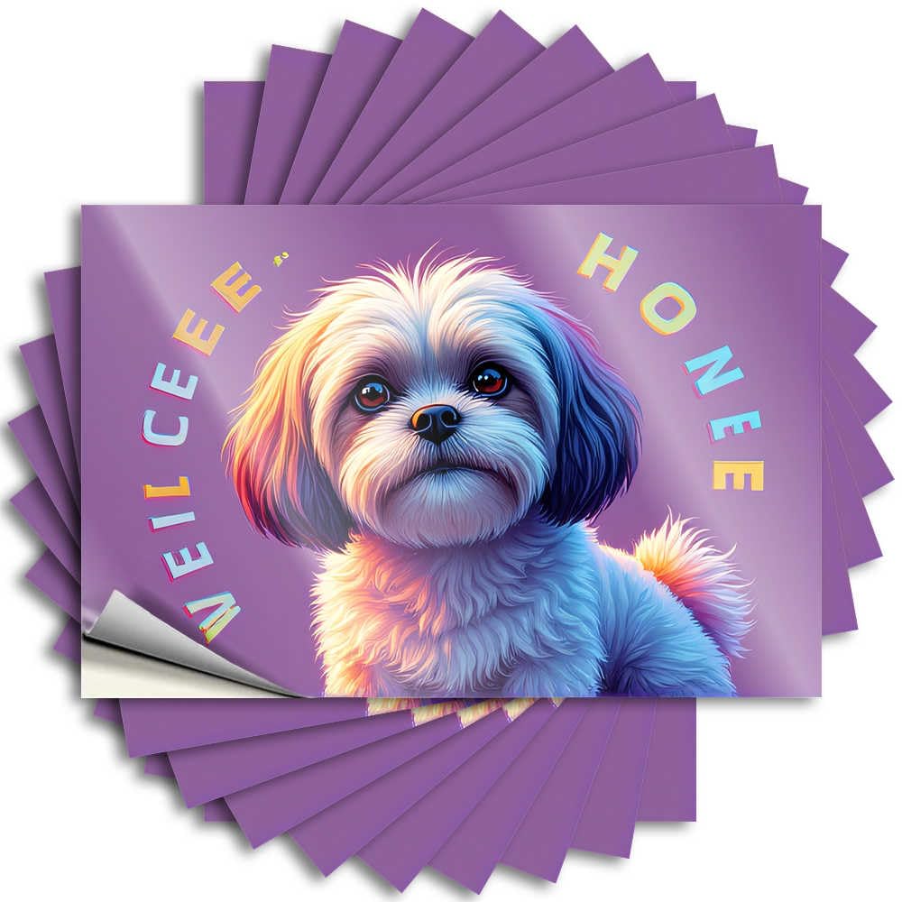Colorful Pup: A Whiskered Wonder Window Affirmation - Boys Tattoos Self Adhesive Sticker(6X9CM)