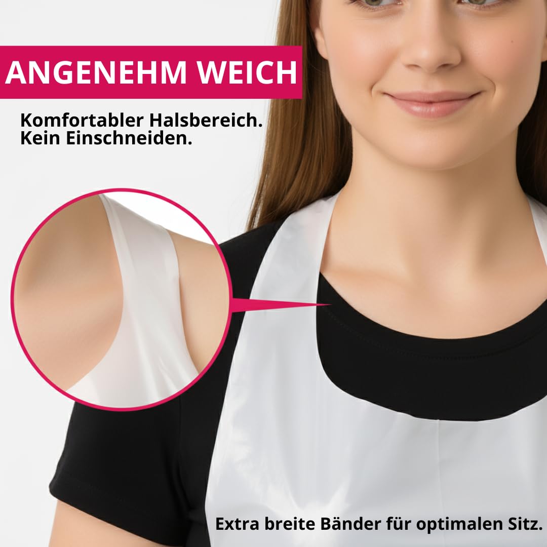 Suleno Einwegschürzen LDPE (100-300 Stück) weiß 20 µm Reißfeste | Plastikschürzen Einweg 75x130cm, Wasserdichte Einmalschürzen für Gastronomie, Küche, Catering, Hygieneschürzen Großpackung